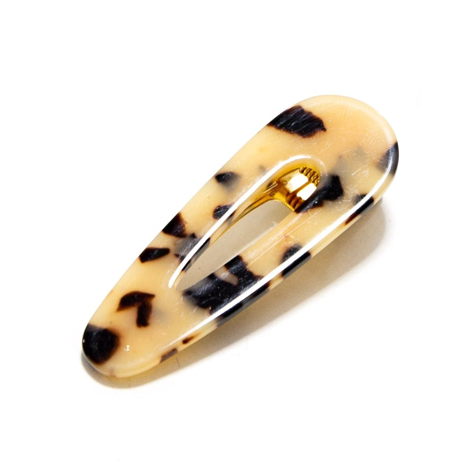 Snap Hair Clip French Barrette - Tortoiseshell (2 Pack)
