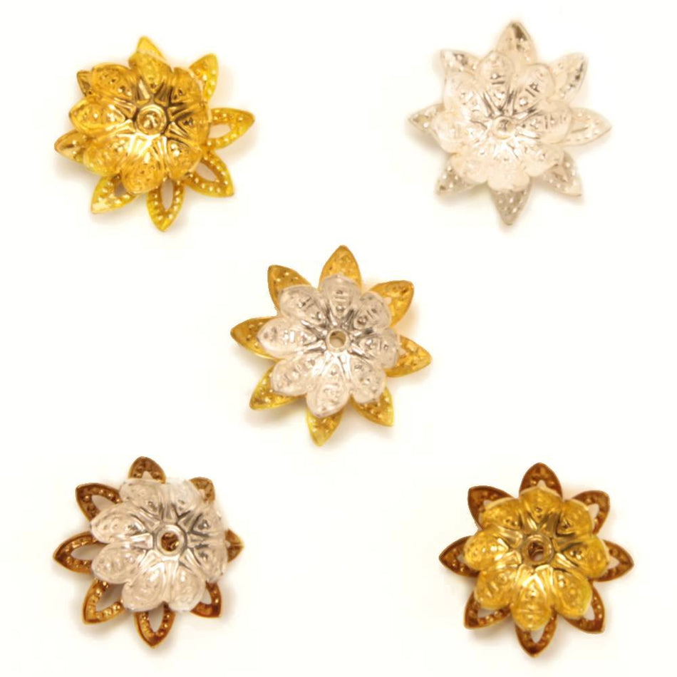 Pointed Petal Flower Metal Embellishments (24 Pack)