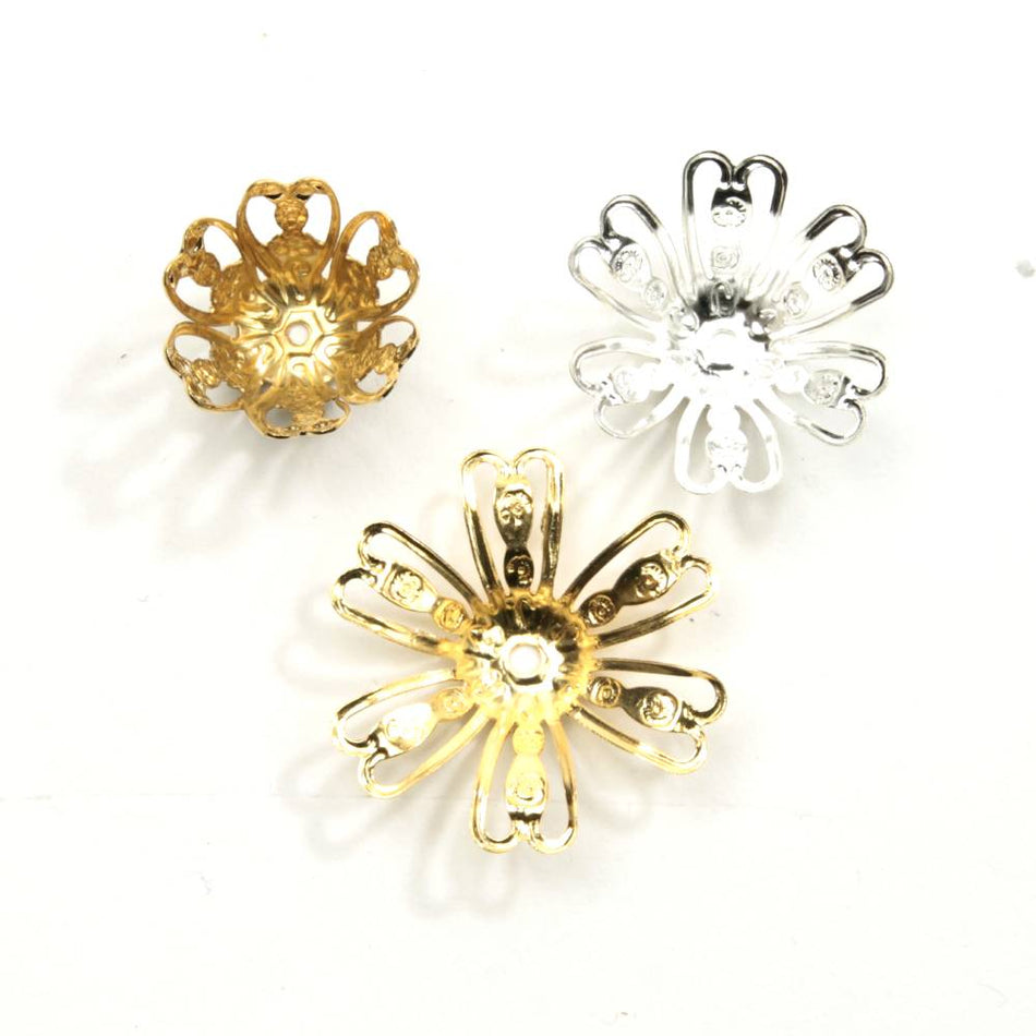 Open Petal Flower Metal Embellishments (24 Pack)