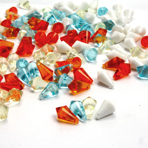 Diamond Faceted Teardrop Beads - Horizontal Drilled - 12x8mm (24 Pack)