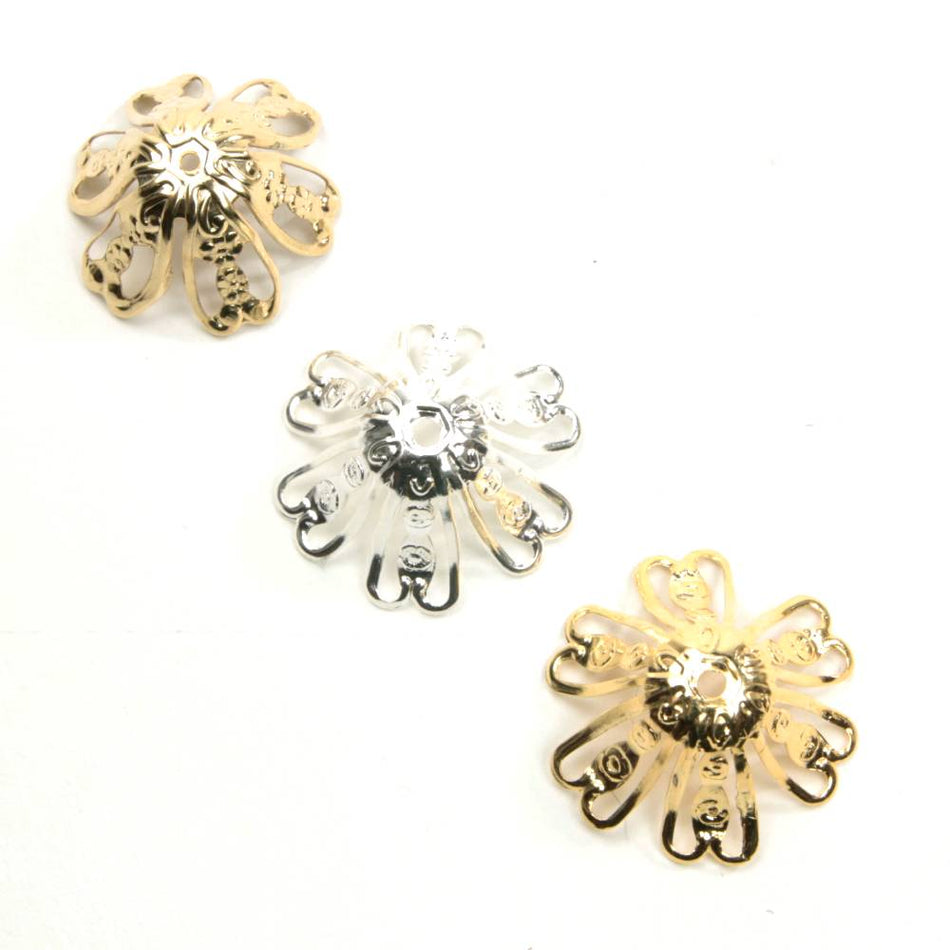 Open Petal Flower Metal Embellishments (24 Pack)