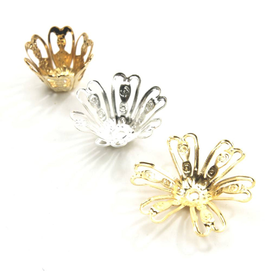 Open Petal Flower Metal Embellishments (24 Pack)