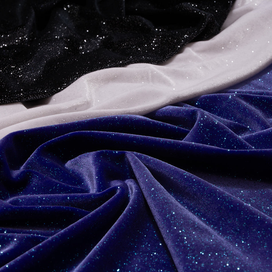 Cosmic Glitter Stretch Velvet Fabric