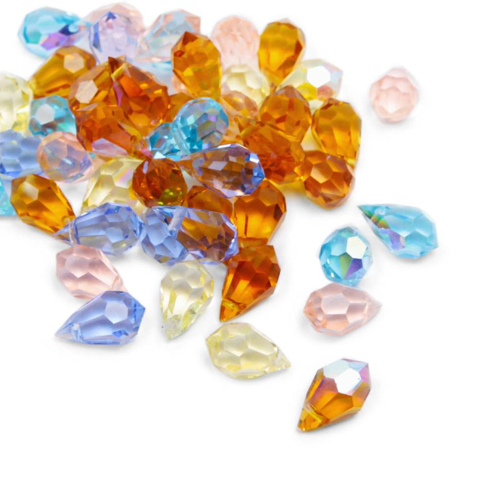 Preciosa Glass Briolette Faceted Teardrop Bead - 10x6mm (3 Pack)