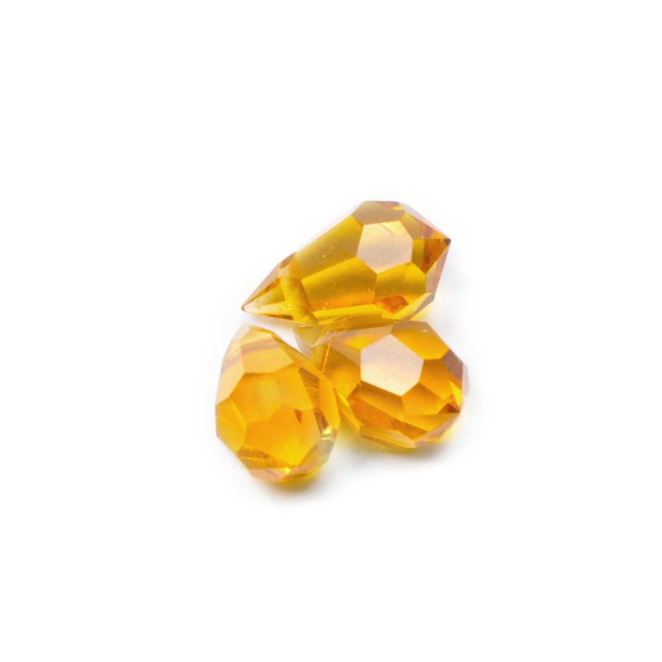 Preciosa Glass Briolette Faceted Teardrop Bead - 10x6mm (3 Pack)