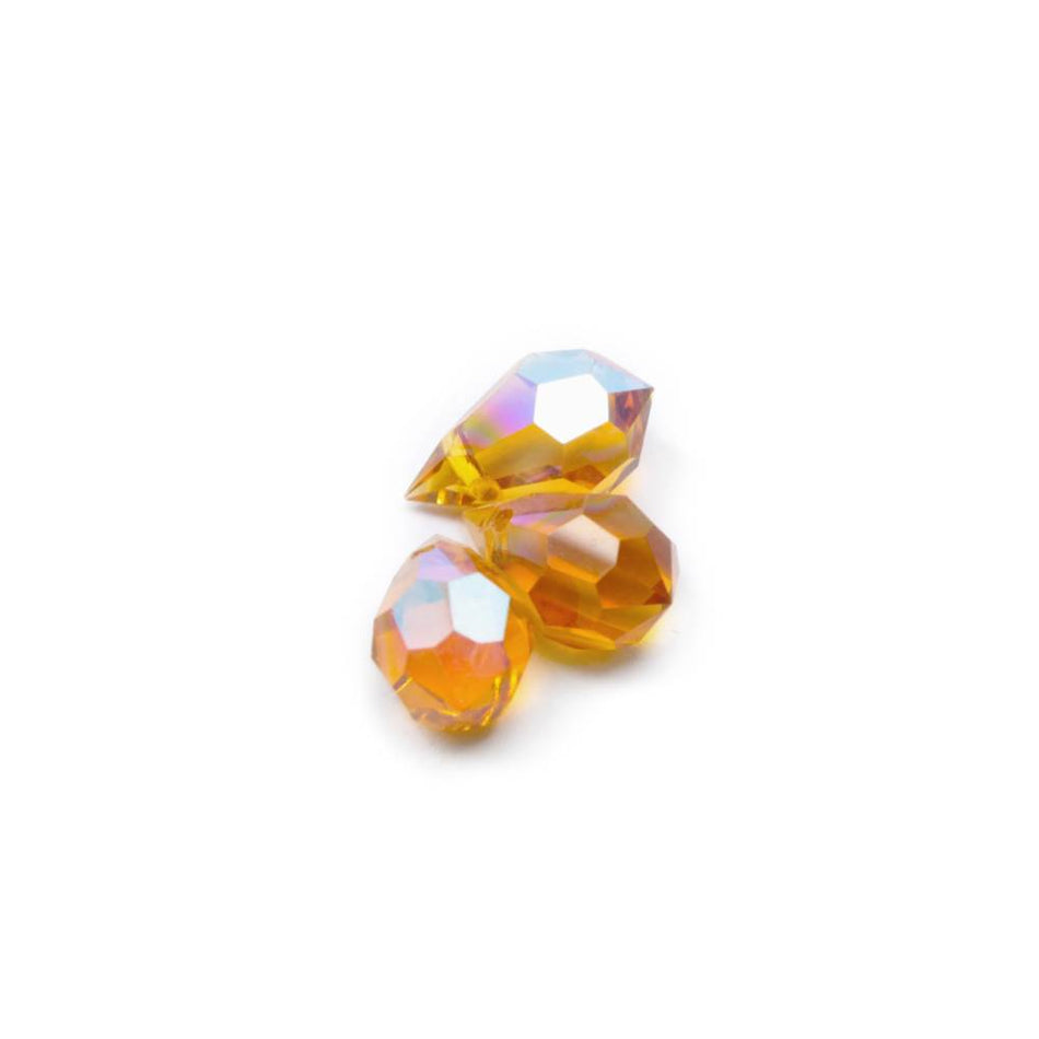 Preciosa Glass Briolette Faceted Teardrop Bead - 10x6mm (3 Pack)
