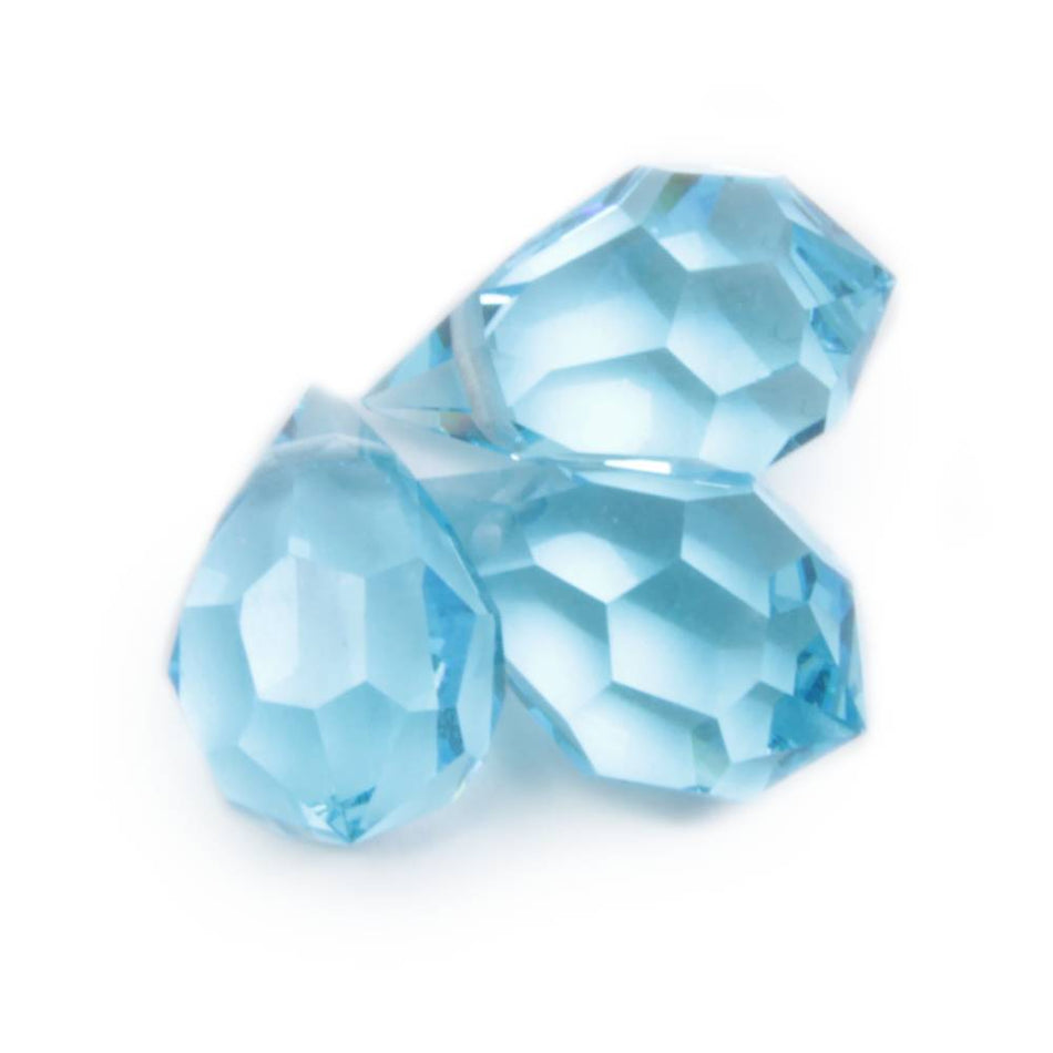Preciosa Glass Briolette Faceted Teardrop Bead - 15x9mm (3 Pack)