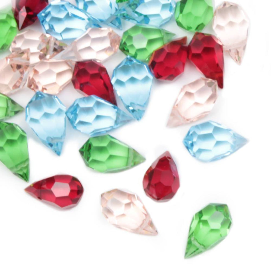 Preciosa Glass Briolette Faceted Teardrop Bead - 15x9mm (3 Pack)