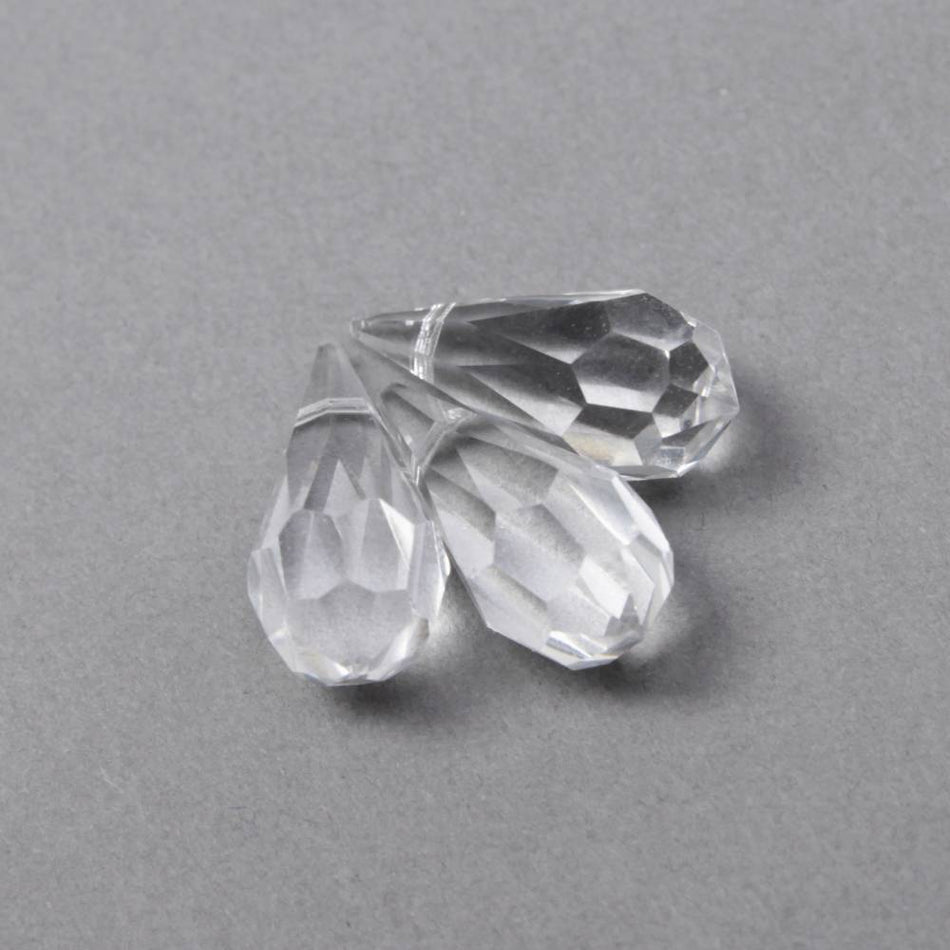 Preciosa Glass Briolette Faceted Teardrop Bead - 18x9mm (3 Pack)