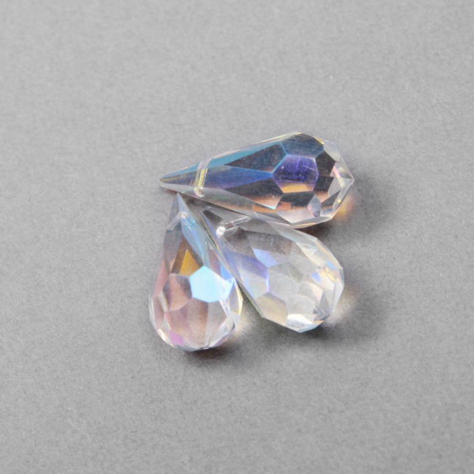 Preciosa Glass Briolette Faceted Teardrop Bead - 18x9mm (3 Pack)