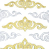 Royal Swirl Iron-On Embroidered Motif - 15.5 cm