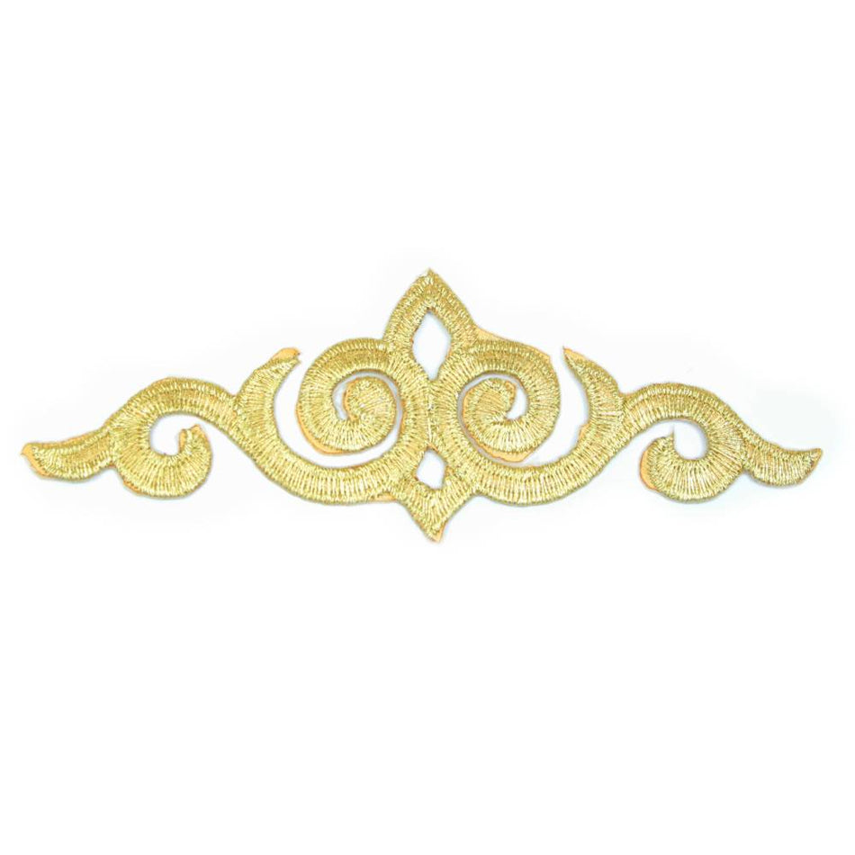 Royal Swirl Iron-On Embroidered Motif - 15.5 cm