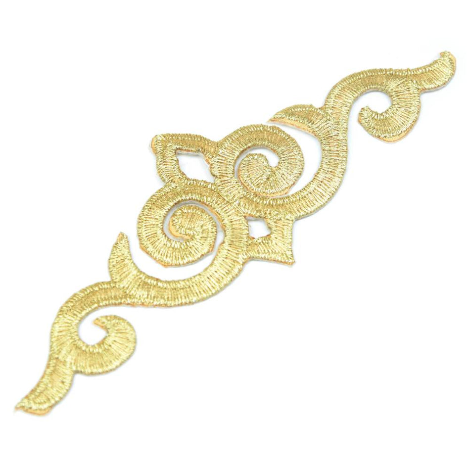 Royal Swirl Iron-On Embroidered Motif - 15.5 cm