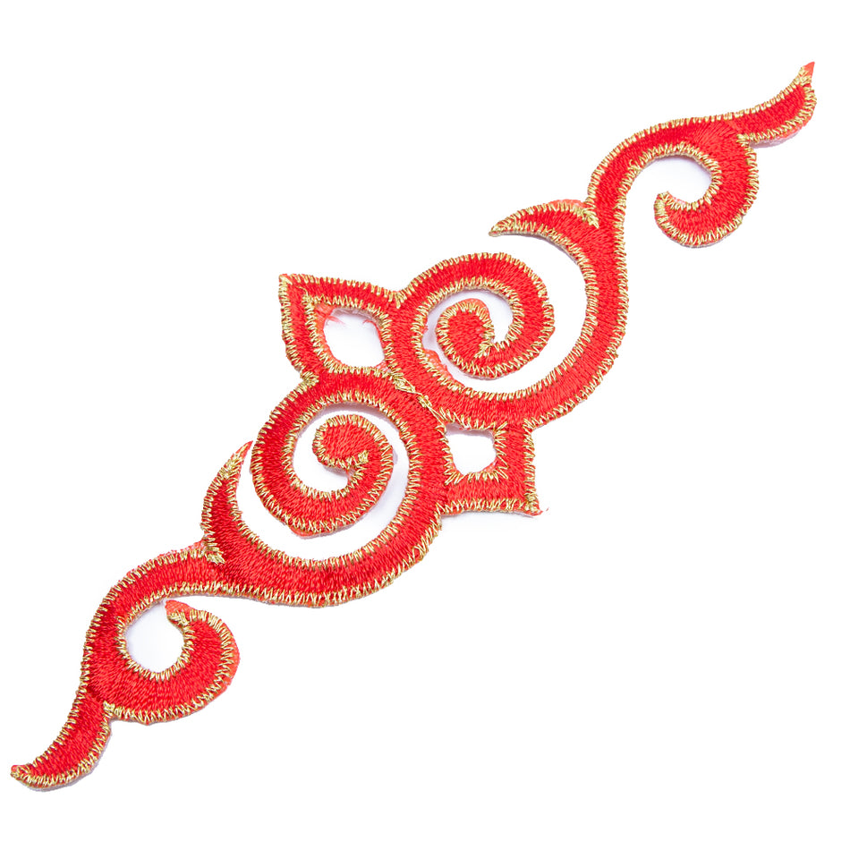 Royal Swirl Iron-On Embroidered Motif - 15.5 cm