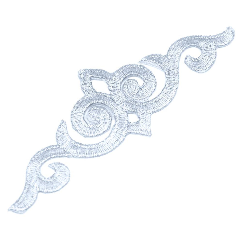 Royal Swirl Iron-On Embroidered Motif - 15.5 cm