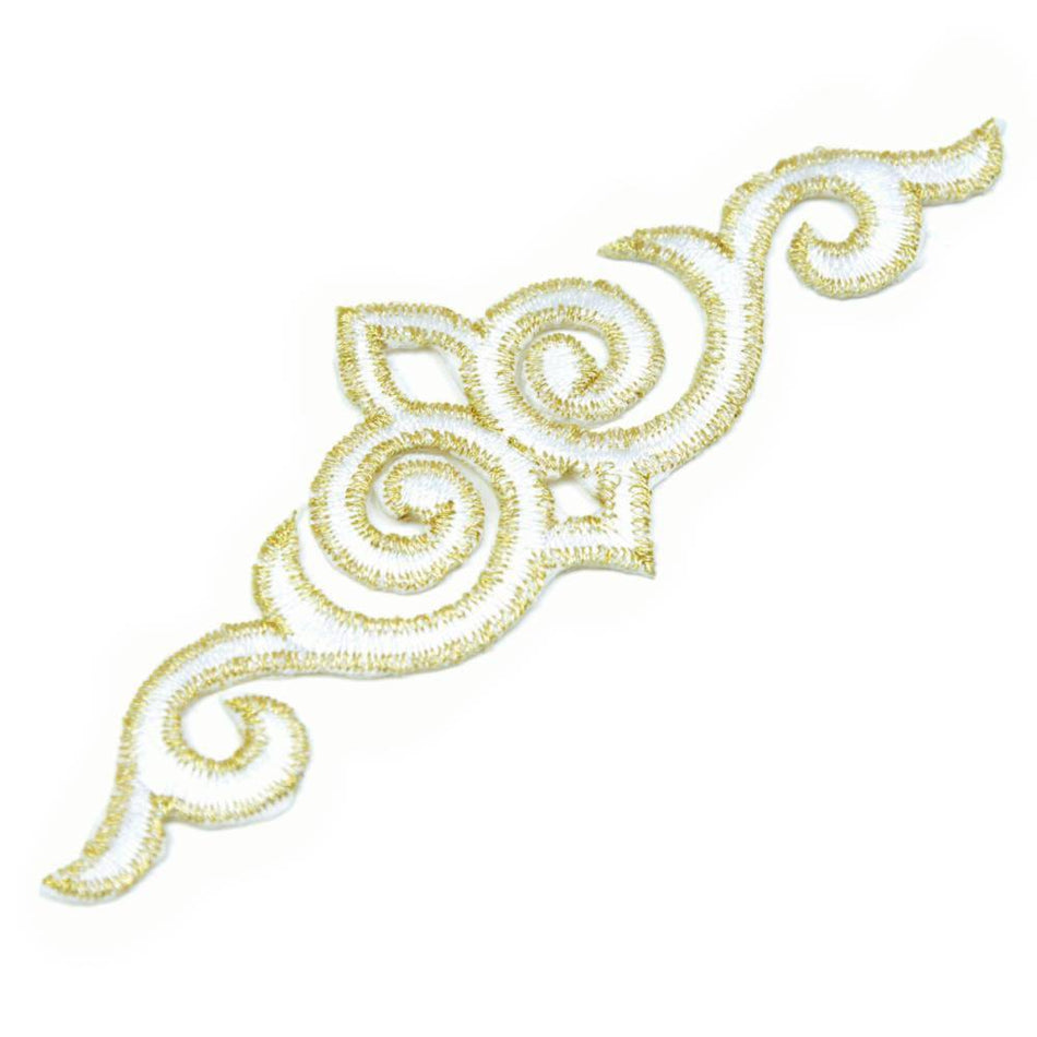 Royal Swirl Iron-On Embroidered Motif - 15.5 cm
