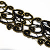 Dainty Swirl Lace Embroidered Trim w Gold Lurex