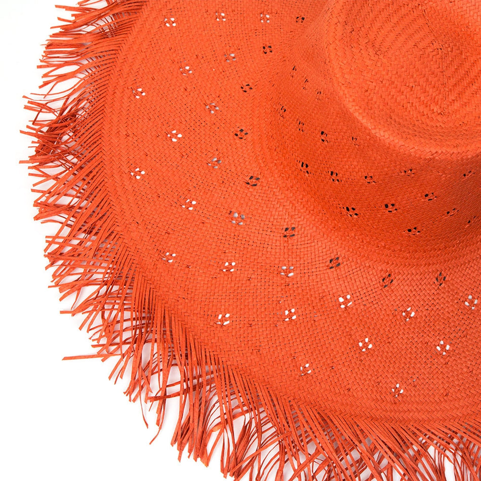 Paper Woven Capeline w Diamond Cutouts