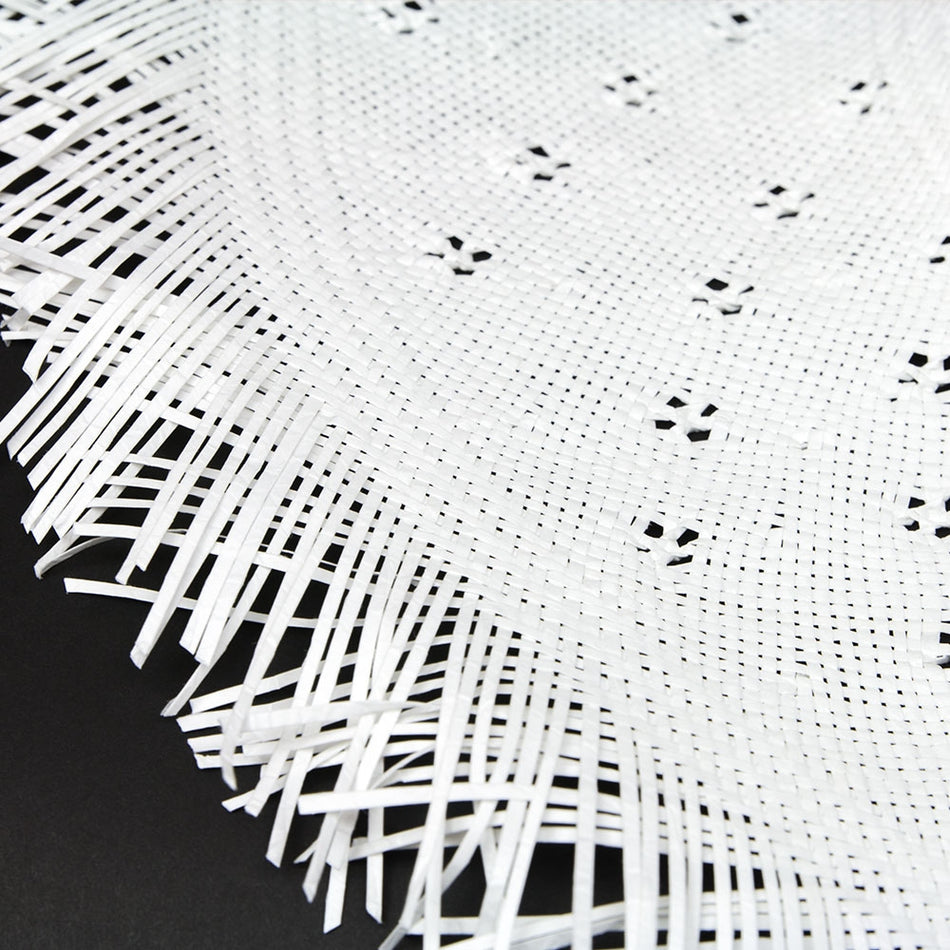 Paper Woven Capeline w Diamond Cutouts