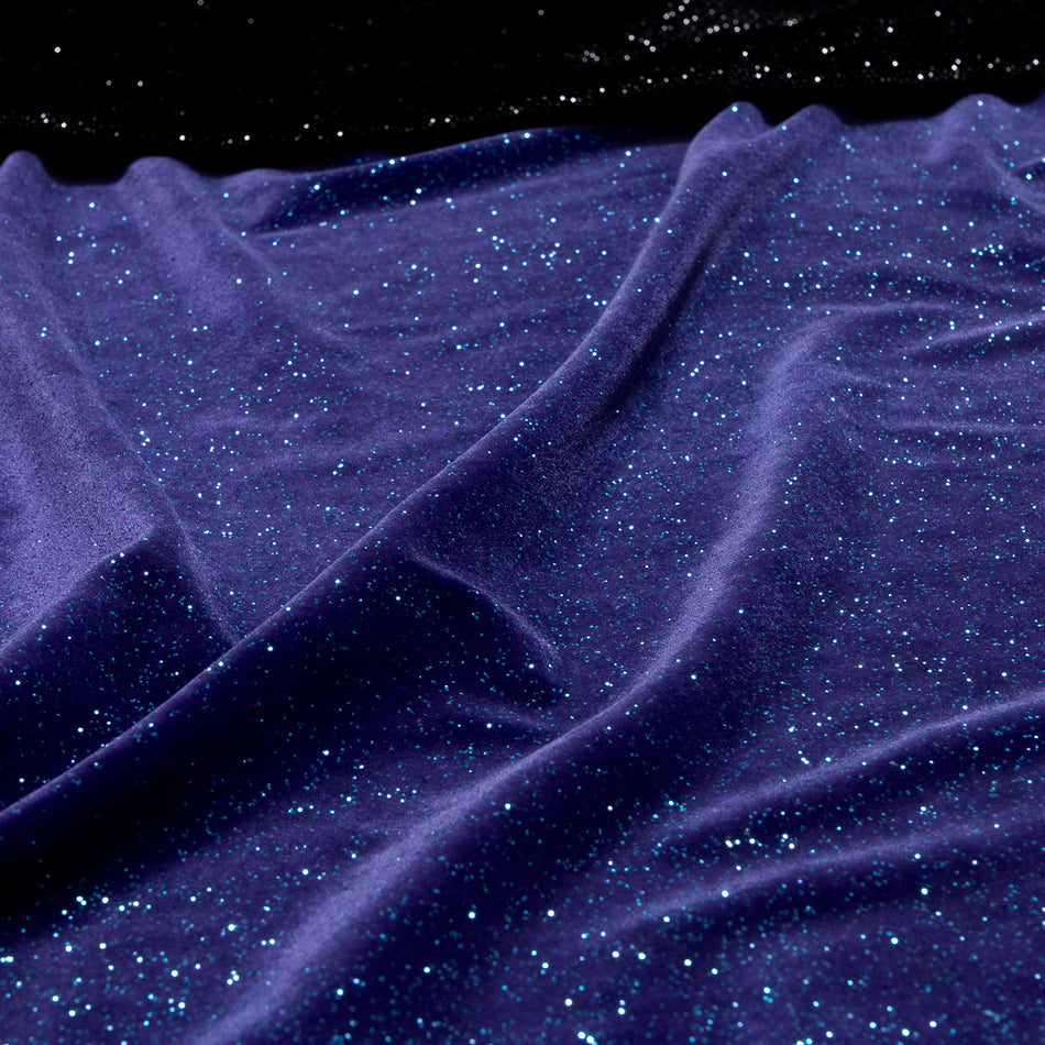 Cosmic Glitter Stretch Velvet Fabric