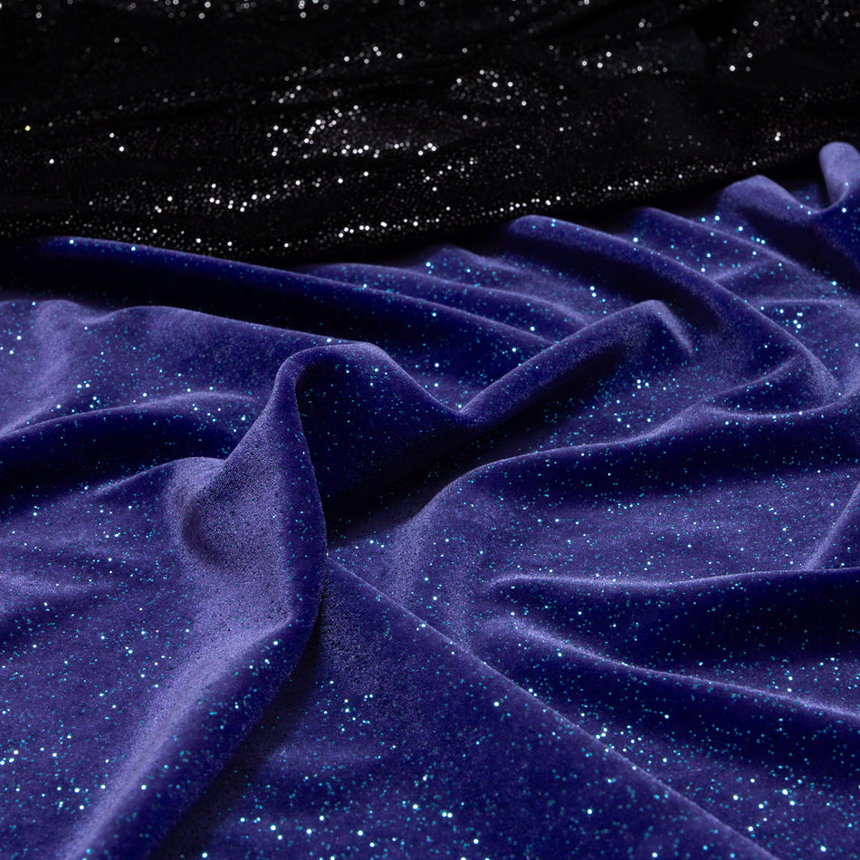 Cosmic Glitter Stretch Velvet Fabric