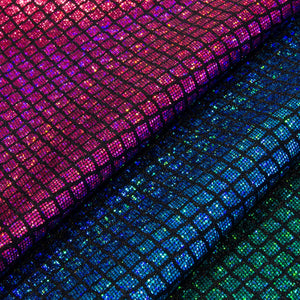Holographic Diamonds Foil/Fog Finish Nylon Spandex