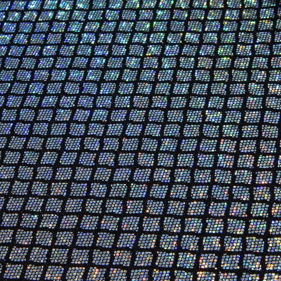 Holographic Diamonds Foil/Fog Finish Nylon Spandex