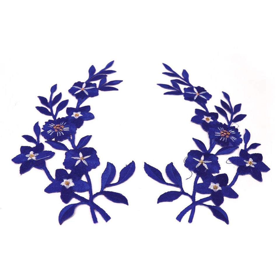 Savanna Flower Iron-On Embroidered Motif (Pair)