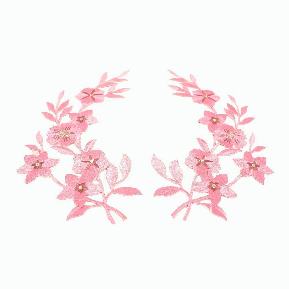Savanna Flower Iron-On Embroidered Motif (Pair)