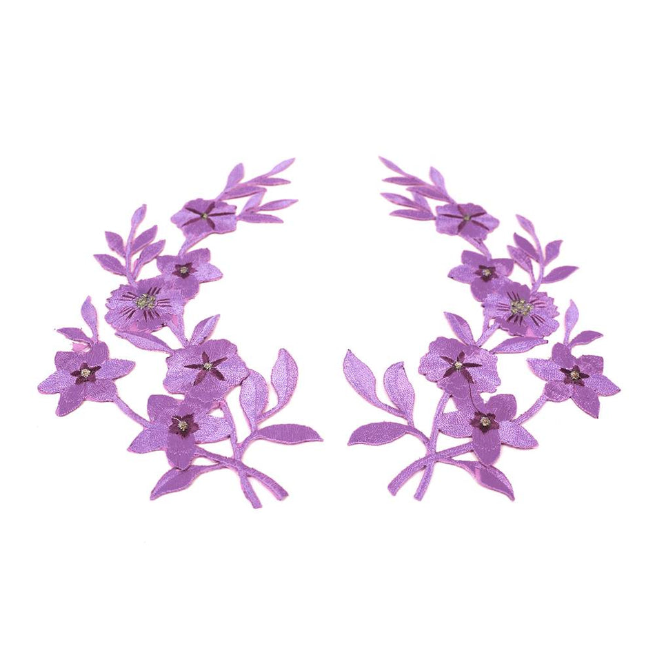 Savanna Flower Iron-On Embroidered Motif (Pair)