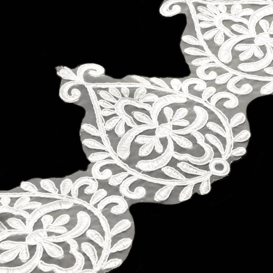 Floral Emblem Embroidered Trim