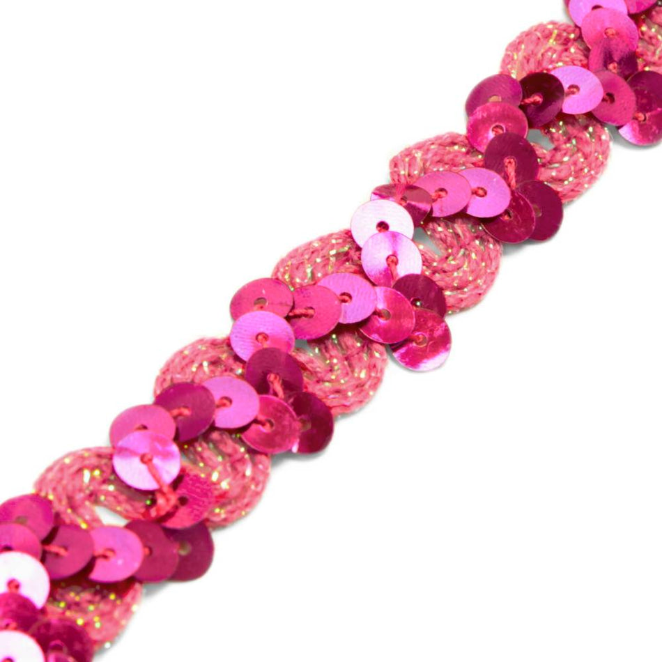 Zig-Zag Sequin & Ric-Rac Cord Trim w Tinsel Braid
