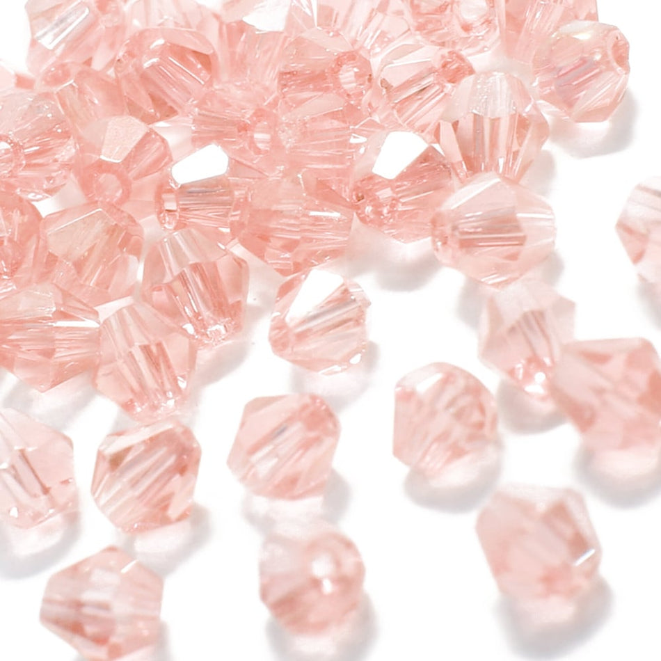 Glass Bicone Faceted Bead - 4mm - Clear (48 Pack)