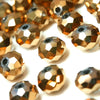 Glass Round Rondelle Faceted Beads - Metallic - 7x8mm (36 Pack)