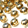 Glass Round Rondelle Faceted Beads - Metallic - 7x8mm (36 Pack)