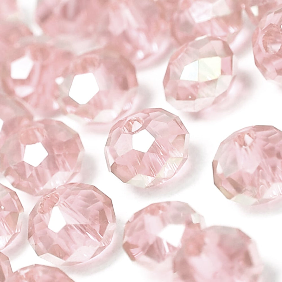 Glass Round Rondelle Faceted Beads - 7x8mm (36 Pack)