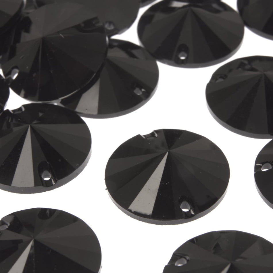 Round Rivoli Resin Sew-On Rhinestones