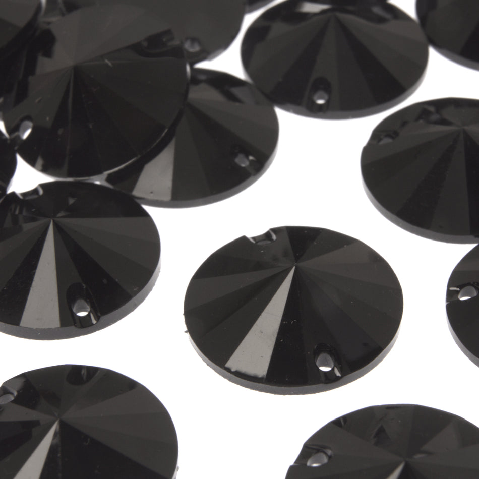 Round Rivoli Resin Sew-On Rhinestones
