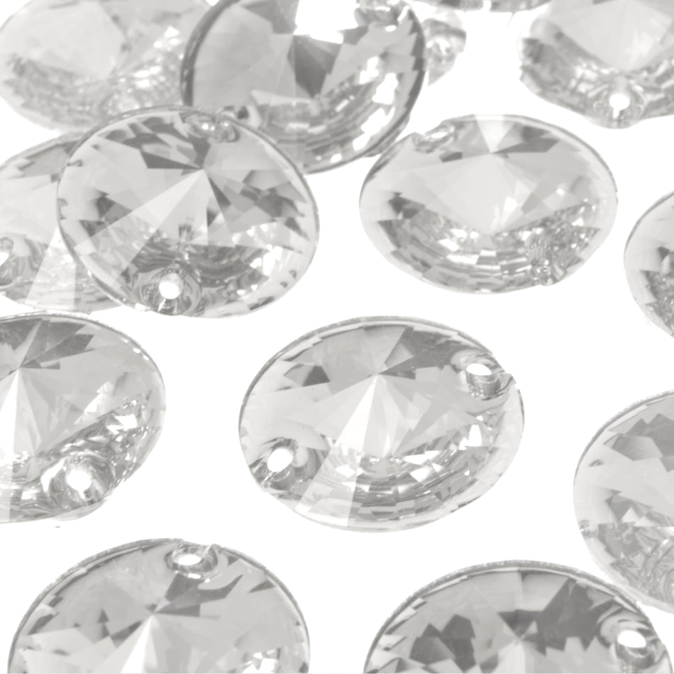 Round Rivoli Resin Sew-On Rhinestones