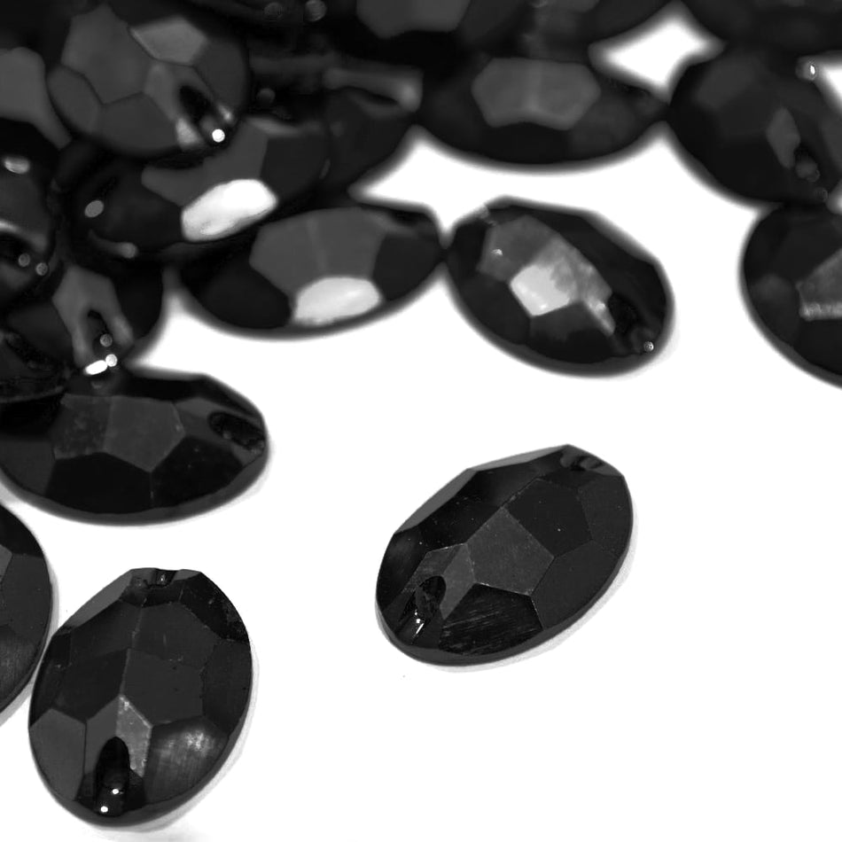 Oval / Ellipse Resin Sew-On Rhinestones