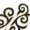 Fleur Swirl (Left & Right) Royal Swirl Iron-On Embroidered Motif (Pair)