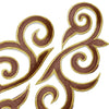 Fleur Swirl (Left & Right) Royal Swirl Iron-On Embroidered Motif (Pair)