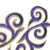 Fleur Swirl (Left & Right) Royal Swirl Iron-On Embroidered Motif (Pair)