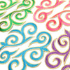 Fleur Swirl (Left & Right) Royal Swirl Iron-On Embroidered Motif (Pair)