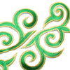 Fleur Swirl (Left & Right) Royal Swirl Iron-On Embroidered Motif (Pair)