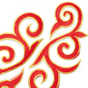 Fleur Swirl (Left & Right) Royal Swirl Iron-On Embroidered Motif (Pair)