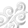 Fleur Swirl (Left & Right) Royal Swirl Iron-On Embroidered Motif (Pair)