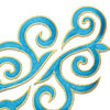 Fleur Swirl (Left & Right) Royal Swirl Iron-On Embroidered Motif (Pair)