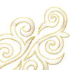 Fleur Swirl (Left & Right) Royal Swirl Iron-On Embroidered Motif (Pair)