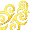 Fleur Swirl (Left & Right) Royal Swirl Iron-On Embroidered Motif (Pair)